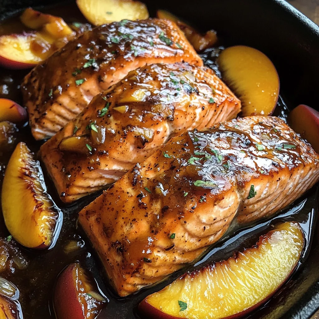 Bourbon Peach Roasted Salmon