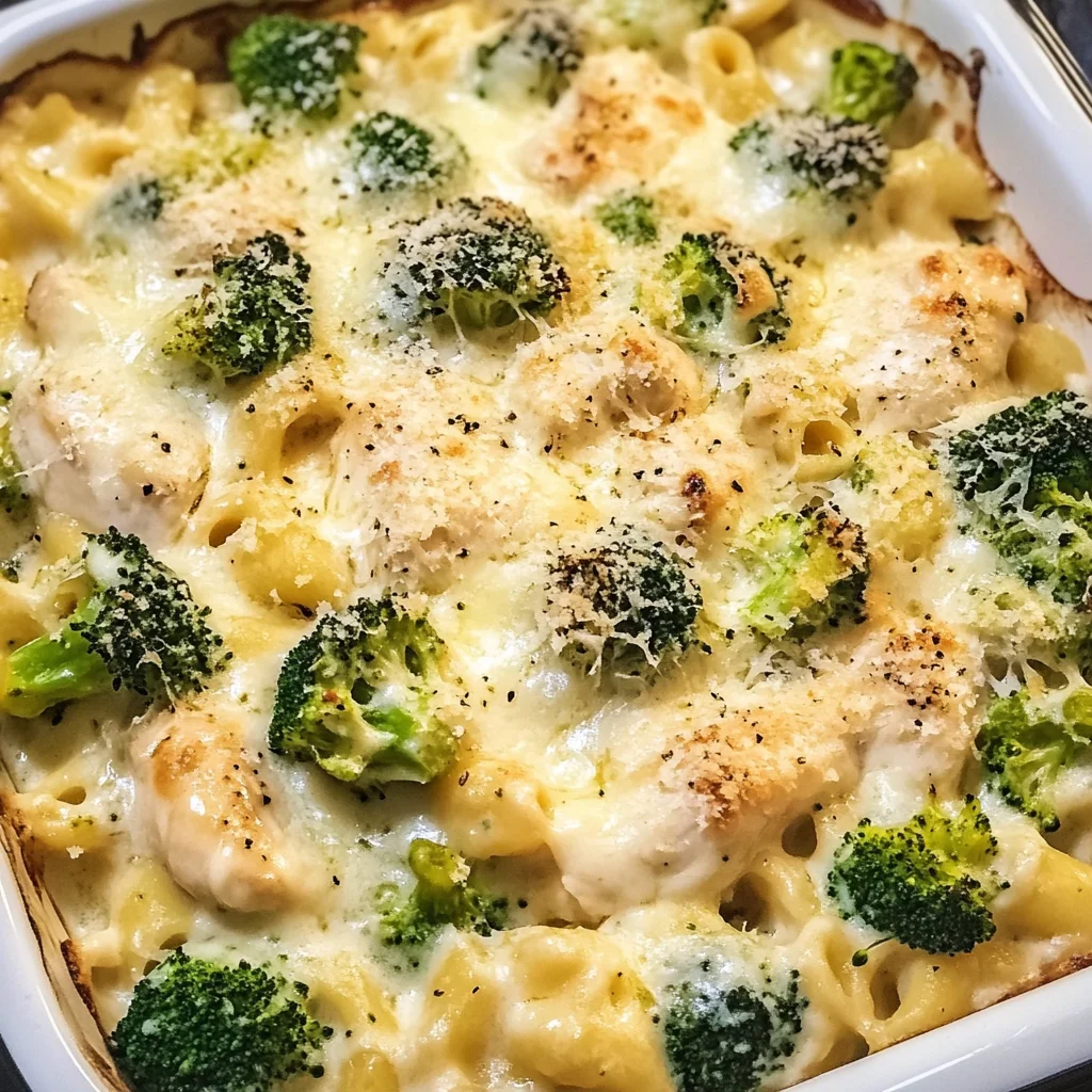 Chicken and Broccoli Alfredo Bake