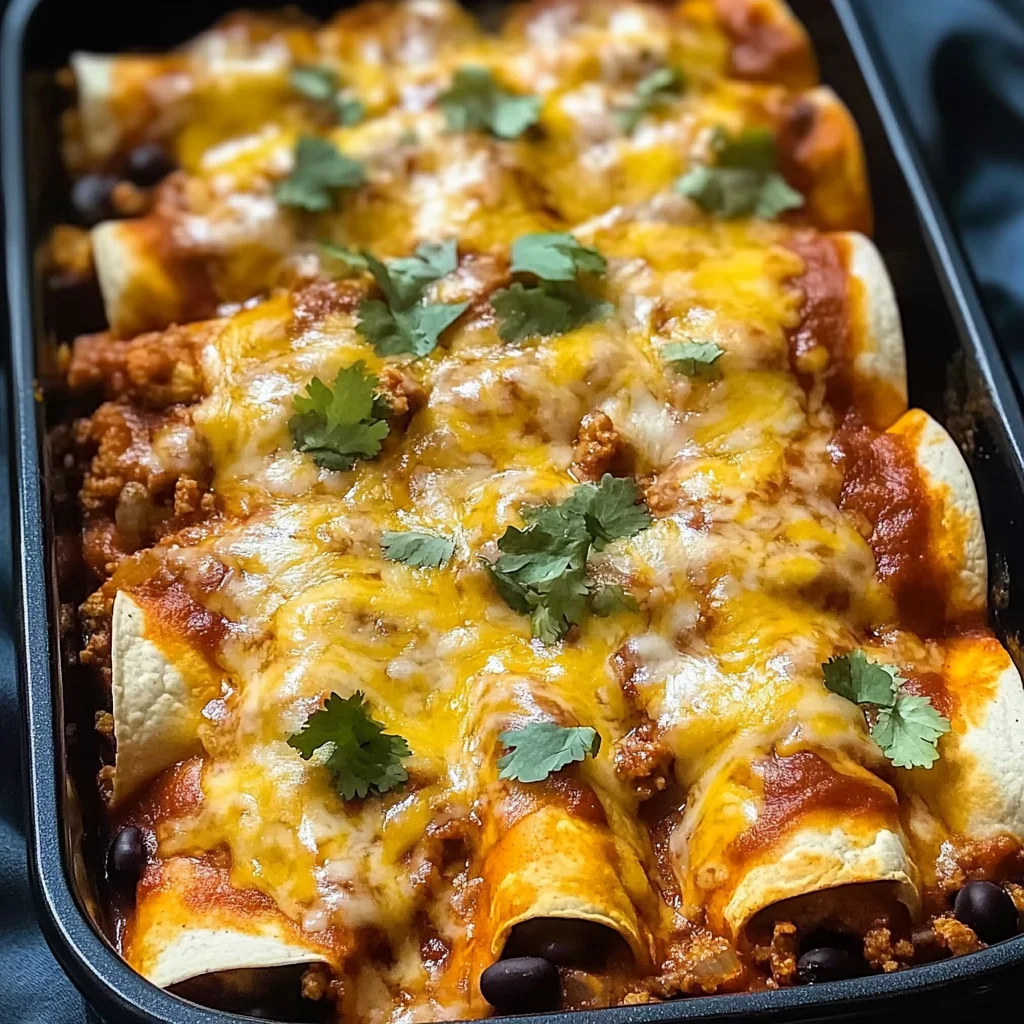 Ground Turkey Black Bean Enchiladas