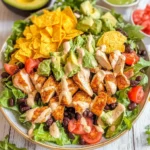 Loaded Chicken Taco Salad with Creamy Lime-Cilantro Dressing