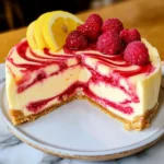 Luscious Lemon Raspberry Swirl Cheesecake