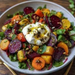 Roasted Beets and Carrots Salad with Burrata