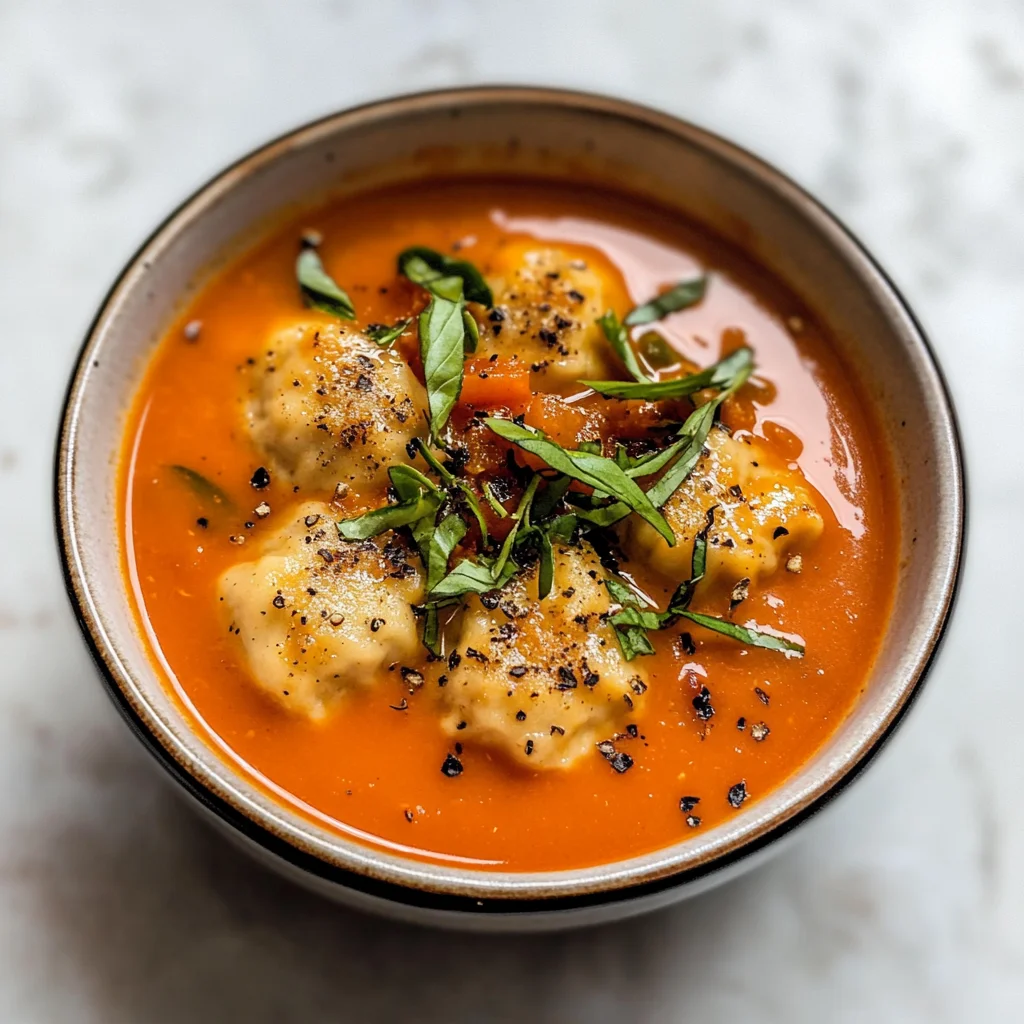 Tomato Dumpling Soup