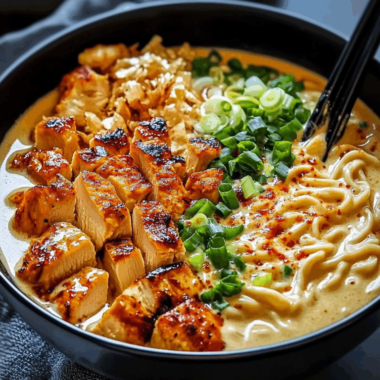 Fiery Chicken Ramen with Creamy Garlic Sauce